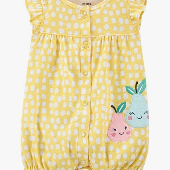 Carter's Baby Girls' Snap Up Cotton Romper 3M NWOT - Picture 7 of 16